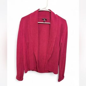 Eileen Fisher Maroon Silk & Organic Cotton Open Cardigan